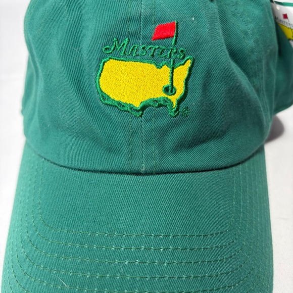 NWT Masters Golf Tournament Green Embroidered Logo Baseball Cap Adjustable - Picture 8 of 8